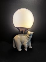 lampe ours en céramique avec globe