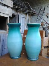 Jolie paire de vases en opaline verre 