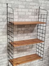 GRANDE etagere  scandinave  1960 a 70  3 tablettes  bois bru