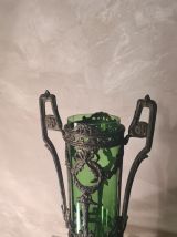 vase en etain  napoleon ,,art nouveau  1900  avec son verre 