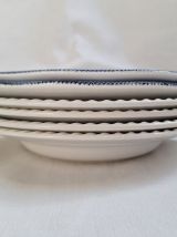 Assiettes creuses bleu Badonviller Luneville vintage