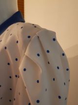 Superbe robe vintage blanche et bleue  t40