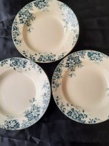 3 assiettes creuses terre de fer st Amand 