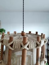 Suspension scandinave corde et tissu, vers 1970 