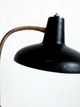 Lampe de bureau industrielle soucoupe noire 1960 