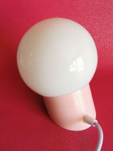 Lampe salon chevet bureau vintage opaline blanche "Rose"