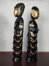 Importante paire de statuettes balinaises - 80 ' s