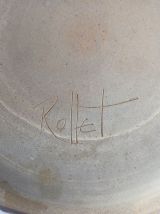Assiette céramique grès émaillé signée Patrick Rollet 