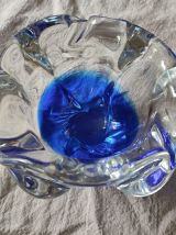 Vide-poche Murano dégradé blanc et bleu cobalt