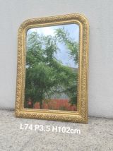 Miroir vintage circa 1950-60 cheminée Louis-Philippe 102cm