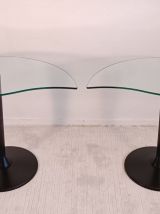 2 tables basses demi-lune aux formes organiques 