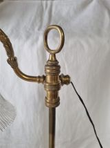 Lampe en bronze et tulipe holophane