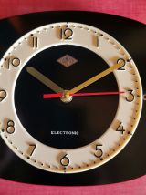 Horloge formica vintage pendule murale silencieuse Champion