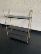 Etagère vintage 1960 String murale noir doré - 58 x 49 cm