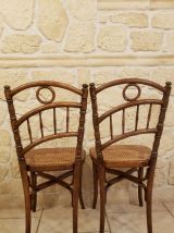 Paires d'anciennes chaises bistrot cannées CAMBIER n°229