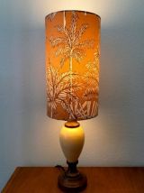 Lampe palmiers en albâtre abat-jour fait main 