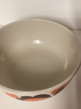 Poêlon Le Creuset orange à fleurs ,vintage 70 s