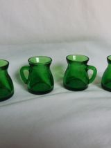 Pichet tasse pot à lait verre vert