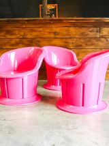 Lot de 3 Fauteuil Pink Popptorp, Ikea années 90