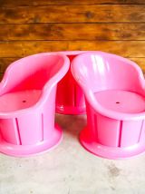 Lot de 3 Fauteuil Pink Popptorp, Ikea années 90