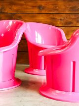 Lot de 3 Fauteuil Pink Popptorp, Ikea années 90