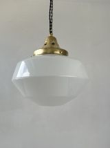 SUSPENSION ANCIENNE  EN OPALINE XXL 34 CM ART-DECO 