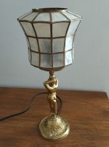 Lampe de table en laiton et nacre 