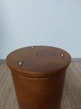 Pouf vintage skaï cognac 1970