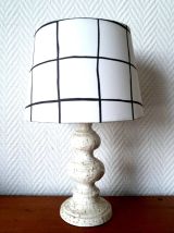 Lampe céramique vintage et abat-jour sur mesure 