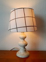 Lampe céramique vintage et abat-jour sur mesure 