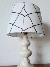 Lampe céramique vintage et abat-jour sur mesure 