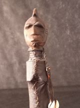 Totem de Femme Peuls (Ebéne, Cuir et Cauris) BURKINA FASO