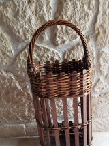 Panier porte-bouteilles en osier