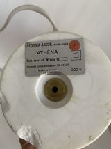 Lampe  vintage 1970 Athéna Georgia Jacob drapée saumonée - 5