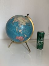 Globe vintage 1976 terrestre verre tripode doré Taride - 28 