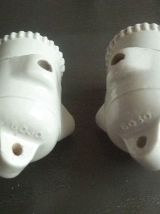 2 douilles  porcelaine blanche  , vintage