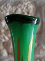 Vase soliflore vintage en verre soufflé multicolore