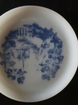 11 assiettes Arcopal motif bleu