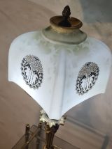 lampe bronze de bureau  fin 19eme siecle1880 avec opaline  4