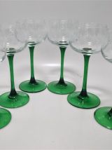 Lot de 6 verres à vin d'Alsace