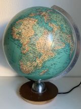 Globe vintage 1960 terrestre JRO Verlag bois PVC - 43 cm