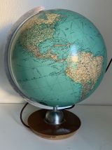 Globe vintage 1960 terrestre JRO Verlag bois PVC - 43 cm