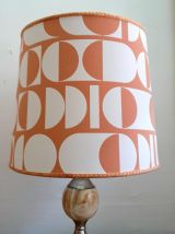 Lampe en marbre vintage et abat-jour fait main 