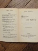 Heures de Parole- André Bellessort 