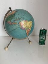 Globe  vintage 1964 terrestre tripode Taride philips challen