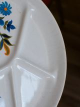 11 assiettes à fondue St Amand vintage fleurs