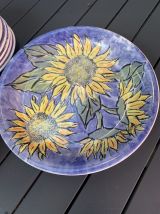 Assiettes vintage italy ceramique quadrifoglio tournesol