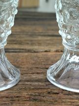 2 verres à pied gravé véritable Bohème Tchécoslovaque 