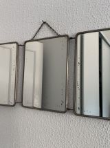 Miroir vintage 1960 triptyque barbier coiffeur citrouille - 