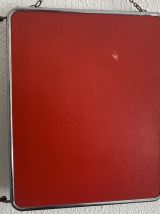 Miroir vintage 1960 triptyque barbier rouge orange - 31 x 78